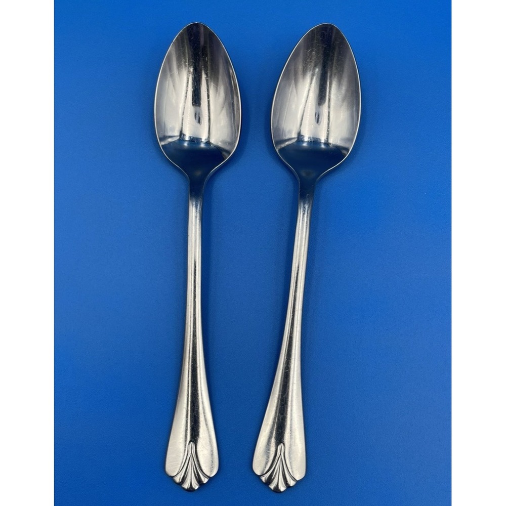 Kirk Stieff Sprig 2 Teaspoons Stainless‎ Flatware Utensils Dining 7 1/4" Glossy